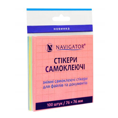 Стікер NV-76213 76*76мм 5кол.,100шт.,75г/м2,пастель (12/432) (NAVIGATOR)